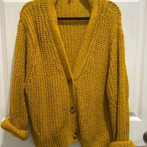 Elizabeth and James Yellow Chunky Knit Cardigan